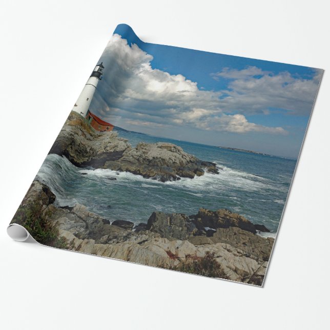 Papel De Regalo Foto de Maine Portland Head Lighthouse (Desenrollado)