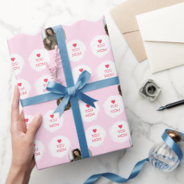 Papel De Regalo Foto de mamá de Love You Personalizada | Envoltura