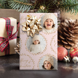 Papel De Regalo Foto de Navidad alegre familia 6 script moderno ro