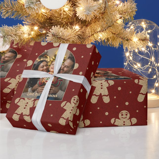 Papel De Regalo Foto de Navidades personalizados de Gingerbread Co (Vacaciones)