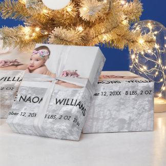 Papel De Regalo Foto de niña bebé simplemente elegante