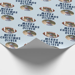 Papel De Regalo Foto de niño con balón de fútbol americano Feliz N