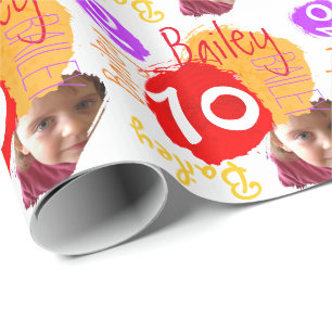 Papel De Regalo Foto de nombre personalizada Envoltura de pintura 