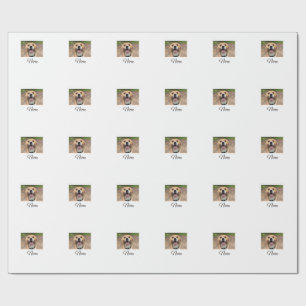 Papel De Regalo Foto de perro gato añadir nombre mascota personali