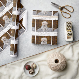 Papel De Regalo Foto de perro mascota linda navidad