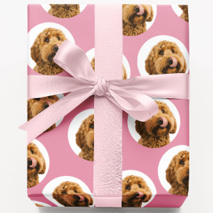 Papel De Regalo Foto de Perro Personalizada Rosa 