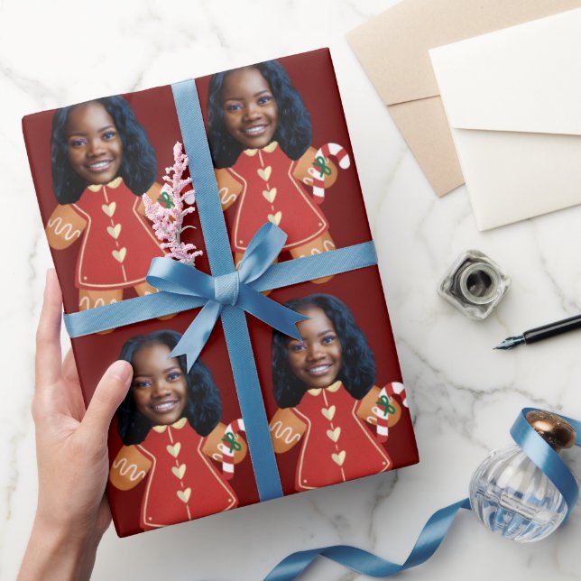 Papel De Regalo Foto de personalizado Face Gingerbread Mujeres Nav (Regalar)