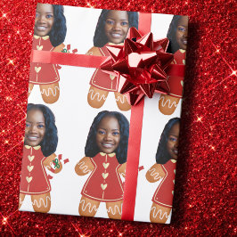 Papel De Regalo Foto de personalizado Face Gingerbread Mujeres Nav