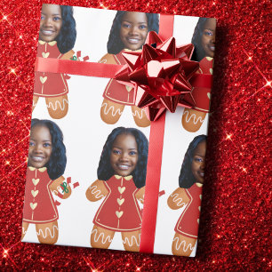 Papel De Regalo Foto de personalizado Face Gingerbread Mujeres Nav