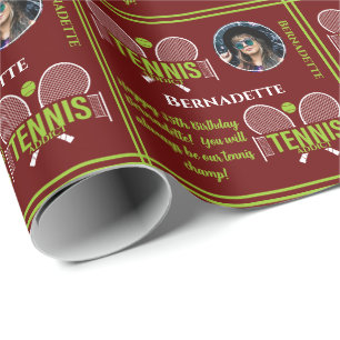 Papel De Regalo Foto de tenis Nombre de la edad Cumpleaños