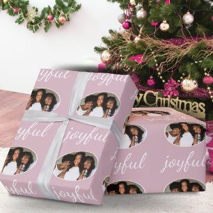 Papel De Regalo Foto de vacaciones de Navidad con escritura en ros