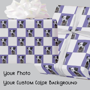 Papel De Regalo Foto Divertida y Bonita de Perro Cuadrada en Morad