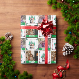 Papel De Regalo Foto familiar gata árbol de Navidad moderno