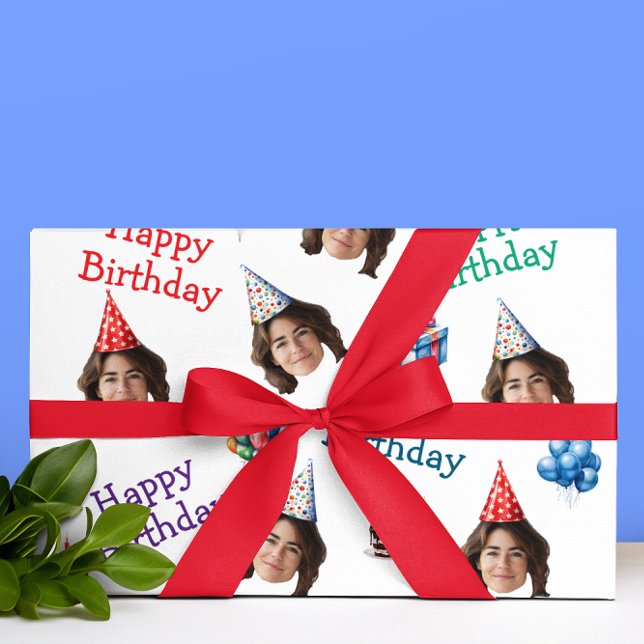Papel De Regalo Foto feliz de la cara del Personalizado de cumplea (Subido por el creador)