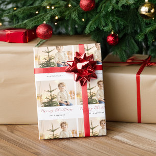 Papel De Regalo Foto moderna de Navidad con letra script