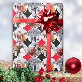 Papel De Regalo Foto: Navidades rojos negros envolviendo hojas de