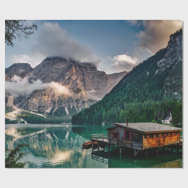 Papel De Regalo Foto paisajística del lago de las montañas italian (Superficie plana)