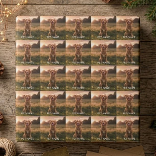 Papel De Regalo Foto personalizada con el nombre de tu perro