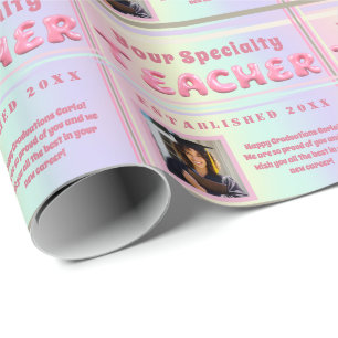 Papel De Regalo Foto personalizada de graduación de la especialida