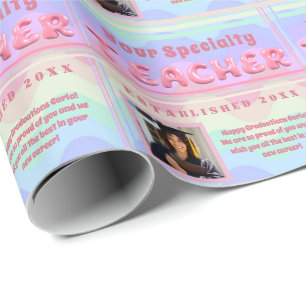 Papel De Regalo Foto personalizada de graduación de la especialida