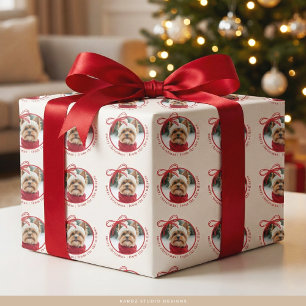 Papel De Regalo Foto personalizada de la familia y la mascota Feli
