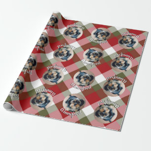 Papel De Regalo Foto Personalizada de Mascota con Nombre Personali