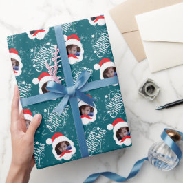 Papel De Regalo Foto personalizada de Navidad de Feliz