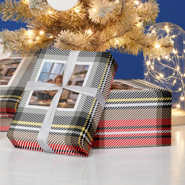 Papel De Regalo Foto personalizada de Navidades de Plaid (Vacaciones)