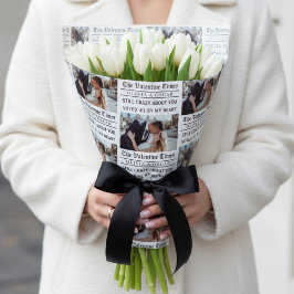Papel De Regalo Foto personalizada de periódico de San Valentín