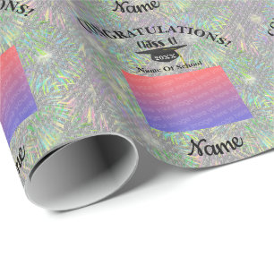 Papel De Regalo Foto Personalizada De Tassel Y Tapa De Graduación