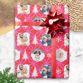 Papel De Regalo Foto Personalizada Navidad Roja Festiva