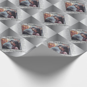 Papel De Regalo Foto Personalizado del 25° aniversario del Boda