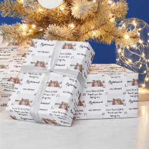 Papel De Regalo Foto personalizado Novia Y Novias En El Vaso Azul