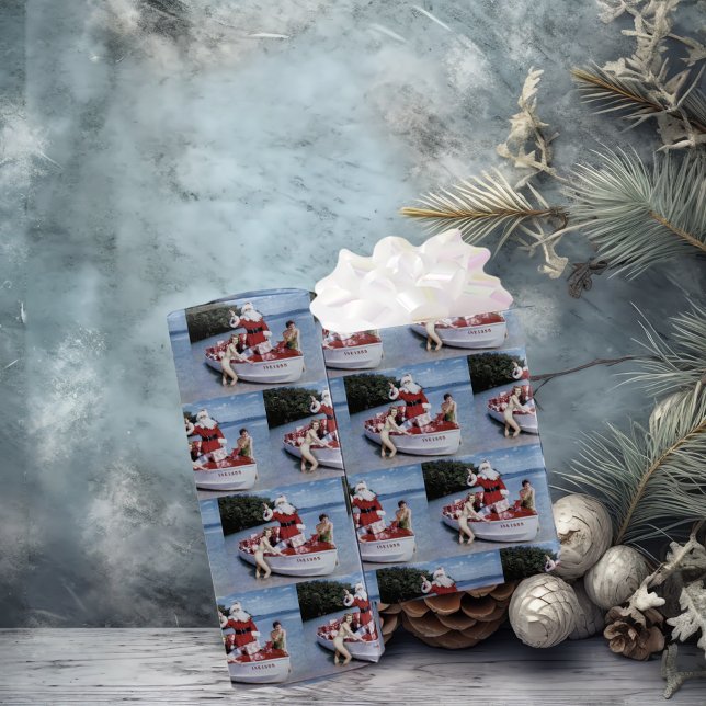 Papel De Regalo Foto retro de Santa Claus en barco con regalos (Subido por el creador)