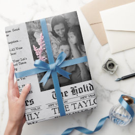 Papel De Regalo Foto única de Año Nuevo de periódico