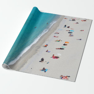 Papel De Regalo Foto vista por pájaro de gente en la playa