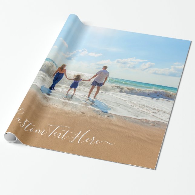 Papel De Regalo Foto y texto personalizado - Único su propio diseñ (Desenrollado)