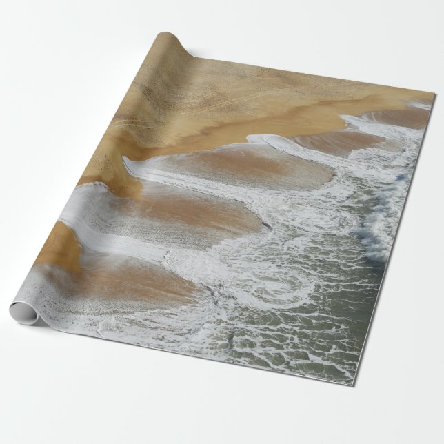 PAPEL DE REGALO FOTOGRAFÍA AÉREA DE OLAS MARINAS (Desenrollado)