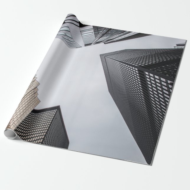 PAPEL DE REGALO FOTOGRAFÍA DE BAJO ÁNGULO DE EDIFICIOS DE ALTO ALZ (Desenrollado)