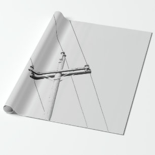 PAPEL DE REGALO FOTOGRAFÍA DE BAJO ÁNGULO DEL POST ELÉCTRICO GRIS