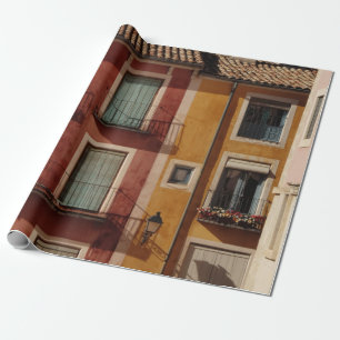 PAPEL DE REGALO FOTOGRAFÍA DE CONSTRUCCIÓN DE CONCRETOS ROJOS Y MA