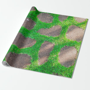 Papel De Regalo Fotografía de gran angular del campo de césped