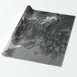 PAPEL DE REGALO FOTOGRAFÍA DE GRAYSCALE DE MONTAÑA