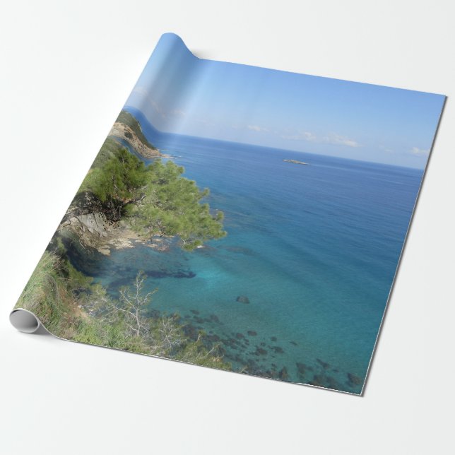 Papel De Regalo Fotografía de la naturaleza Montaña y Mar Mediterr (Desenrollado)