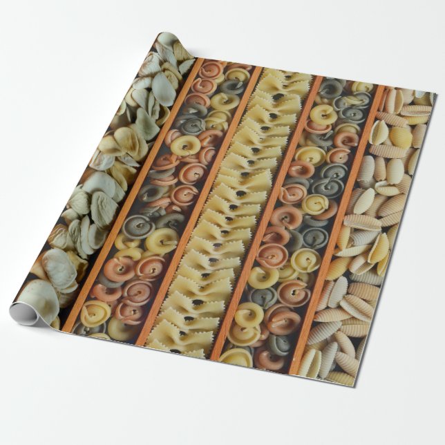 Papel De Regalo fotografía de los tallarines de las pastas (Desenrollado)