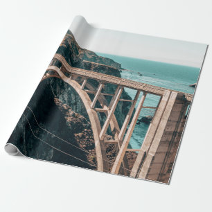PAPEL DE REGALO FOTOGRAFÍA DE PAISAJE DE PUENTE DE CONCRETO GRIS