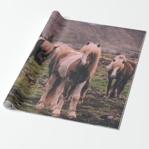 PAPEL DE REGALO FOTOGRAFÍA DE SHALLOW FOCUS DE CABALLOS