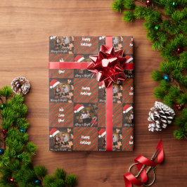 Papel De Regalo Fotografía del Personalizado de las franjas verde 