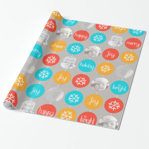 Papel De Regalo Fotografía familiar de Navidades con motivos en Ba
