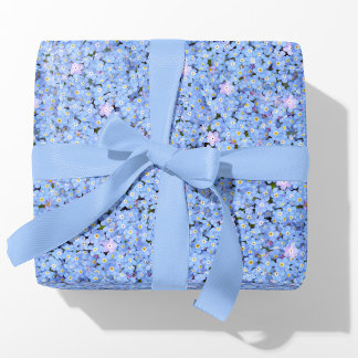 Papel De Regalo Fotografía floral azul olvidadiza